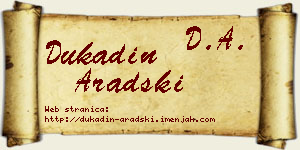 Dukadin Aradski vizit kartica